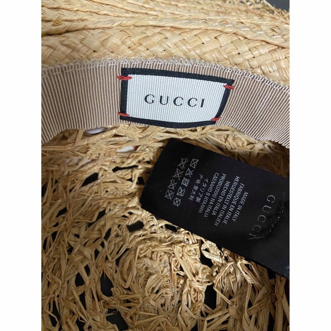 Gucci(グッチ)のGucci　麦わら帽子　レディースM レディースの帽子(麦わら帽子/ストローハット)の商品写真