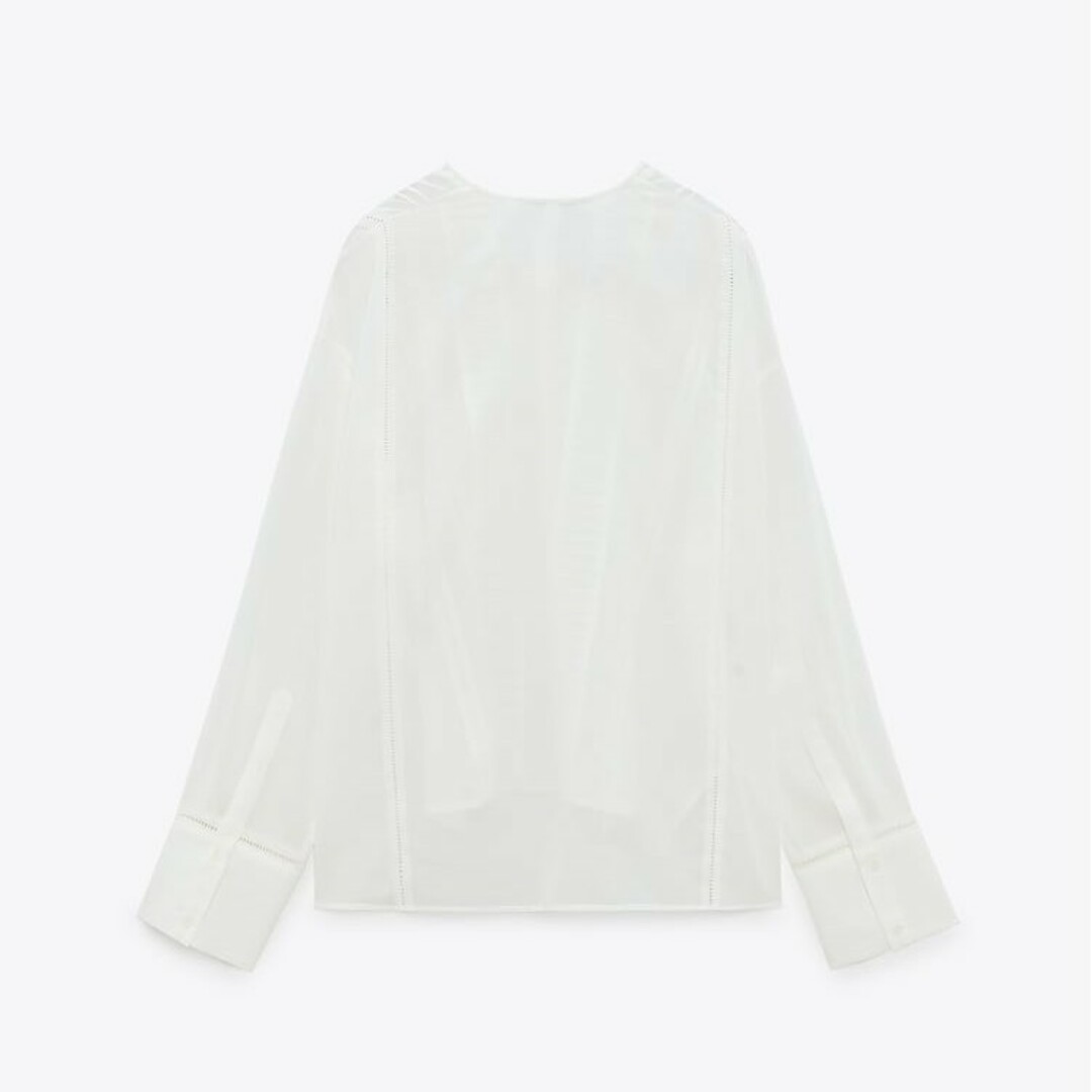 ZARA アシンメトリー裾デザインブラウス Mサイズ ホワイト
