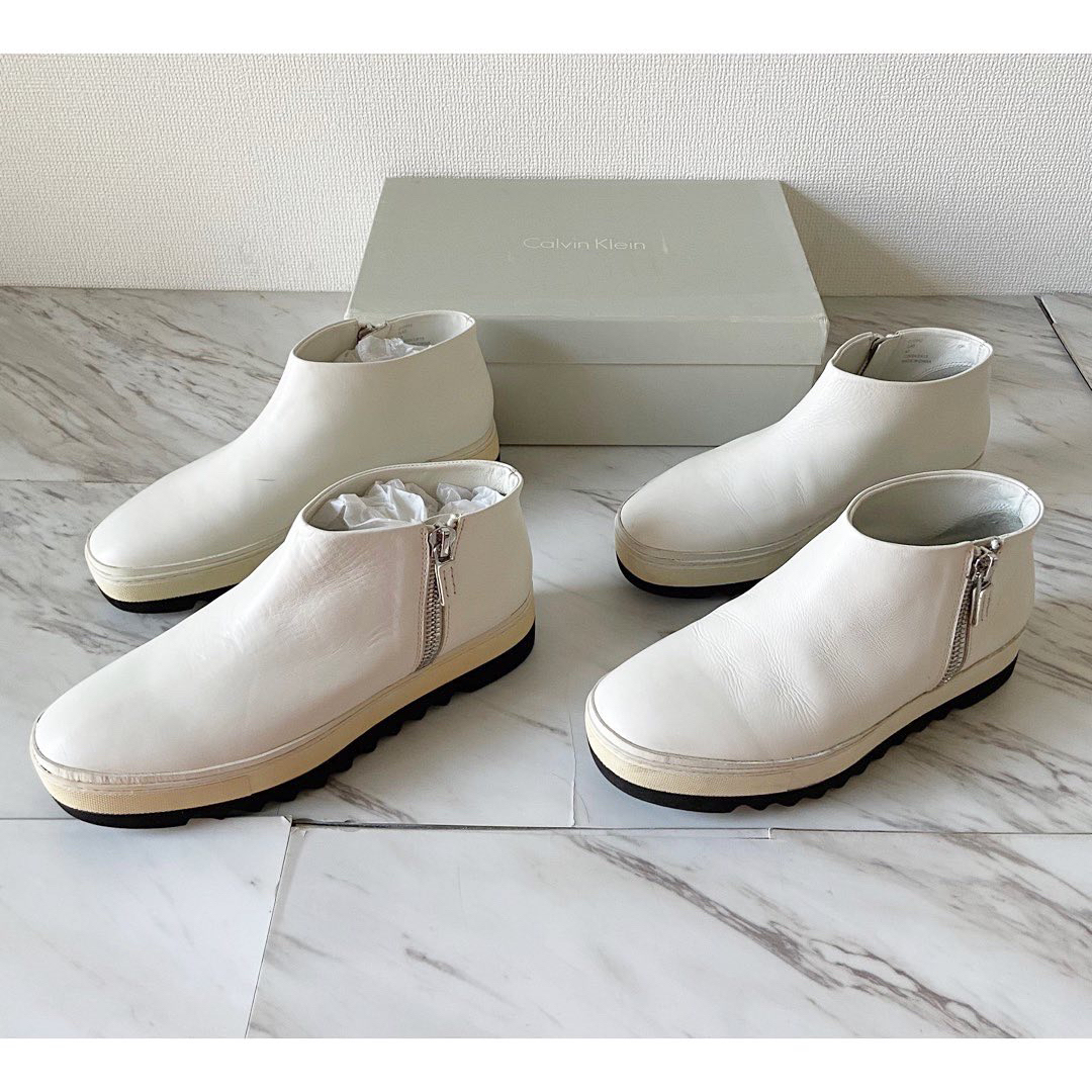 Calvin Klein - 43 Calvin Klein サイドジップ シャークソール 白