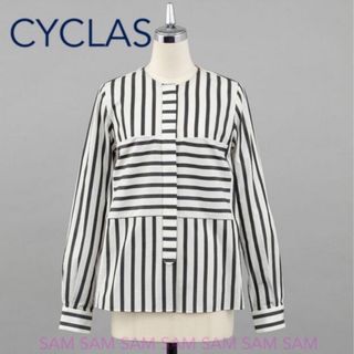 CYCLAS シクラス定番コットンシルクアイコニックストライプシャツ