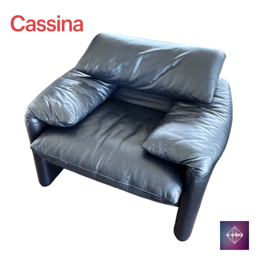 正規品 Cassina カッシーナ マラルンガ 1人掛け ソファ ブラック一人掛けソファ