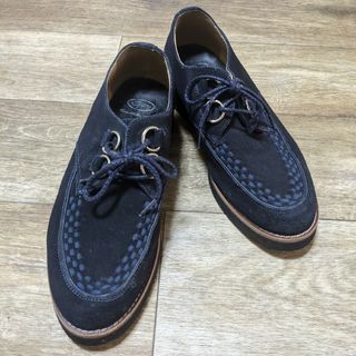 菊池武男の靴 高級本革24.5cm黒ハイカットブーティ