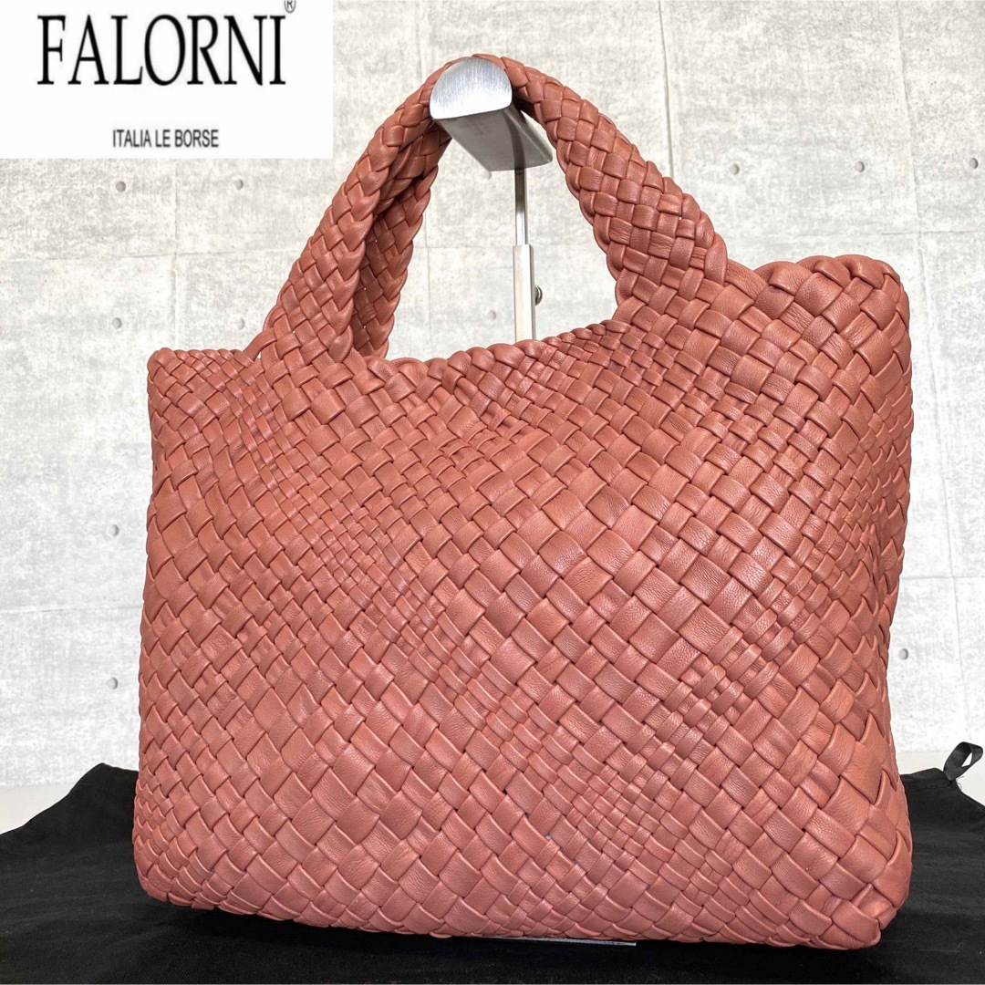 超美品　FALORNI ファロルニ　ピンク  レザートートバッグ 鞄 レディース