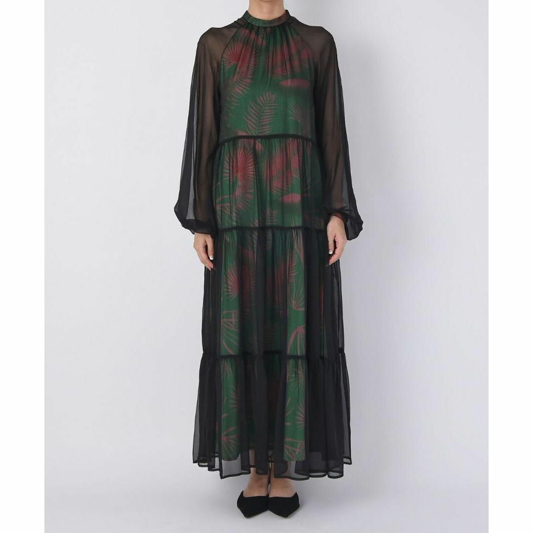 AKTE - 2023AW 新色 AKTE 花柄 ロングシフォンカラーワンピース