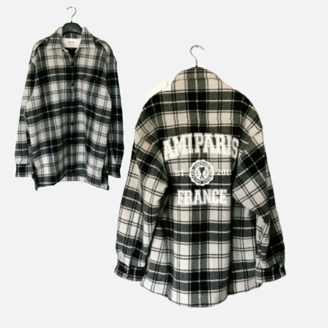 24AW 新作 アミパリス チェックシャツ オーバーサイズ 定価59400円