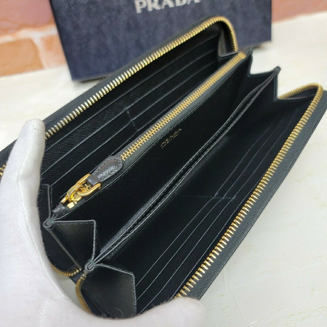 美品 正規品 PRADA サフィアーノ 1ML506 ブラック 黒 プラダ財布