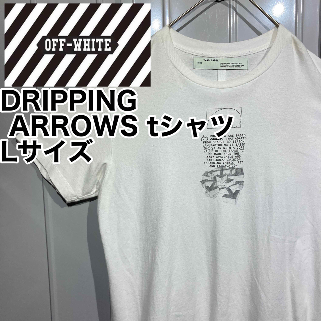 OFF-WHITE/DRIPPING ARROWS/Tシャツ/L/コットン/白