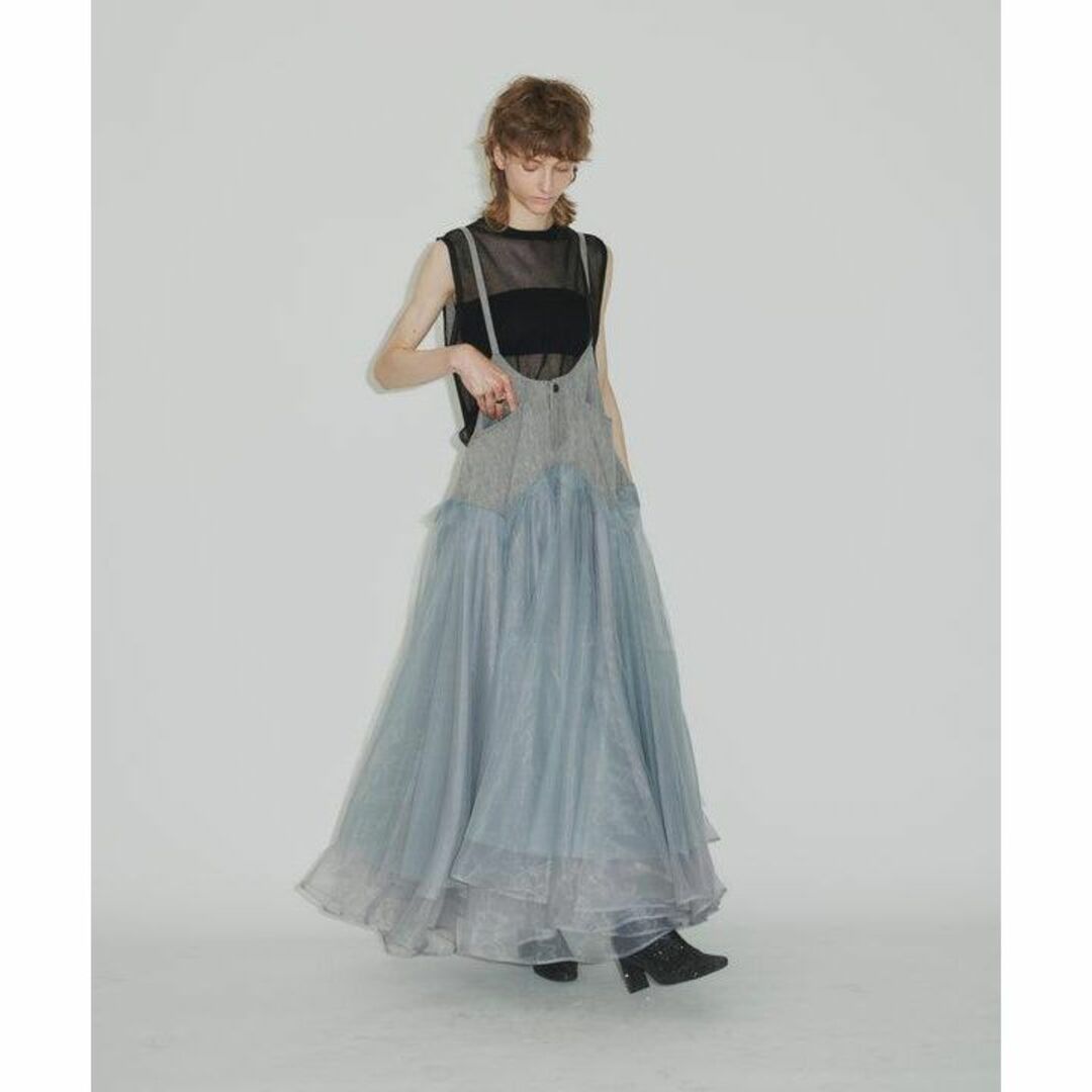 la belle Etude(ラベルエチュード)の2023AW 新品 ラベルエチュード ボリュームデニムチュールサロペⅡ グレー レディースのスカート(ロングスカート)の商品写真