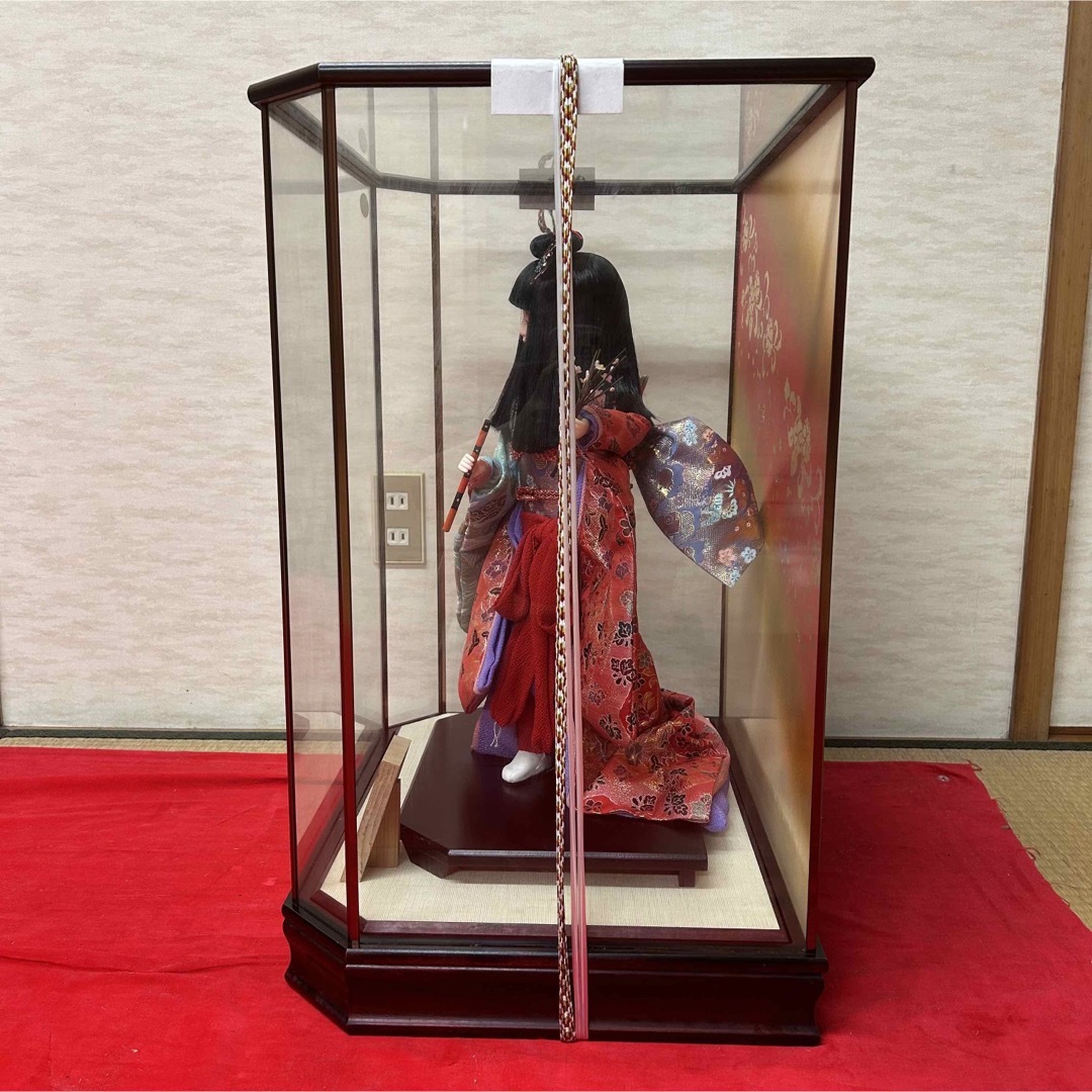 舞踊人形 浪漫 童春 日本人形 市松人形 着物 飾り ガラスケース ㊲ - 置物