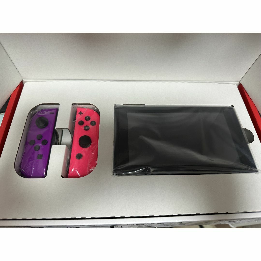 美品　switch　本体　カスタム色　ネオンピンク　ネオンパープルジョイコン