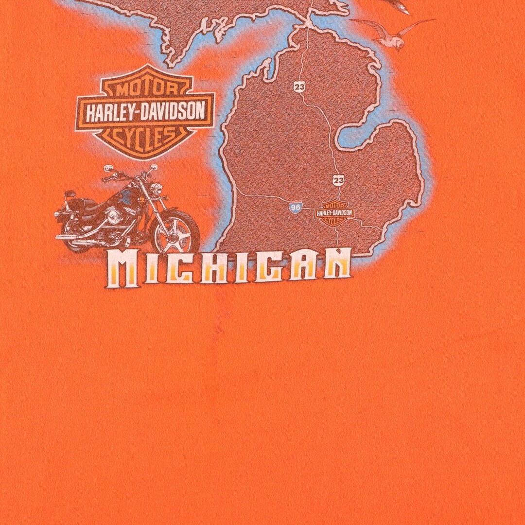 ハーレーダビッドソン Harley-Davidson Hanes ヘインズ 両面プリント 胸ポケット モーターサイクル バイクTシャツ USA製 メンズL /eaa367502 4