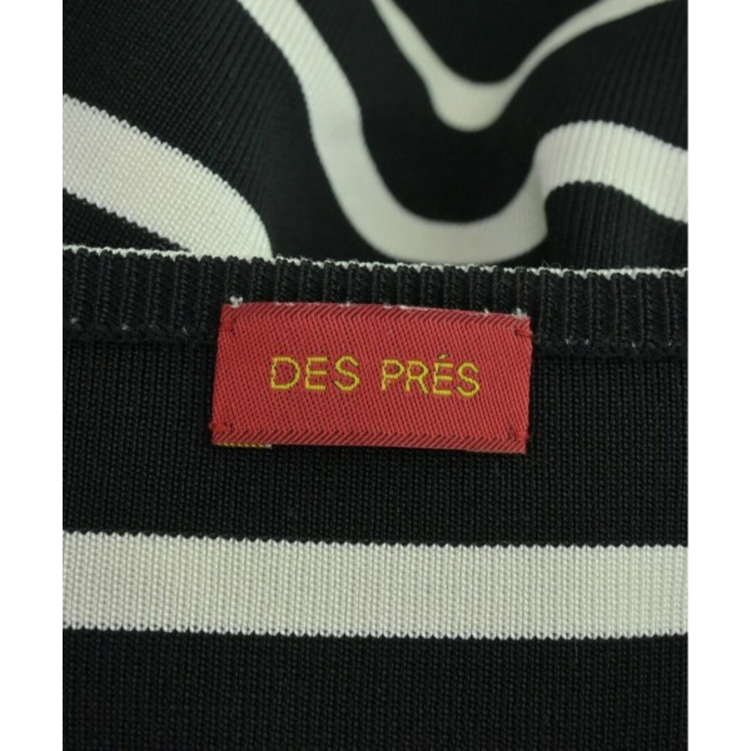 DES PRES デプレ ニット・セーター S 黒x白(総柄)