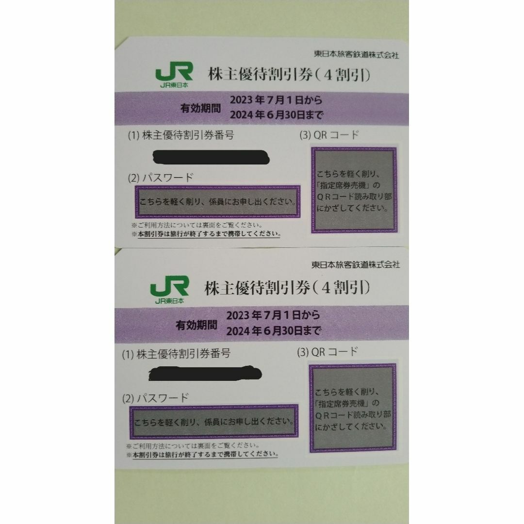 JR - 【即日・迅速発送】 JR東日本株主優待鉄道割引券 2枚。の通販 by ...