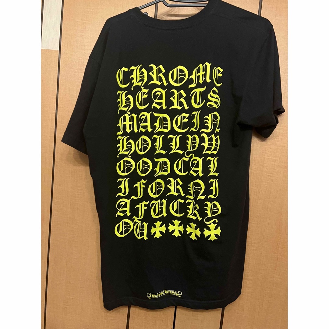 CHROME HEARTS クロムハーツ 半袖Tシャツ Lブラック x イエロー約215cm身幅