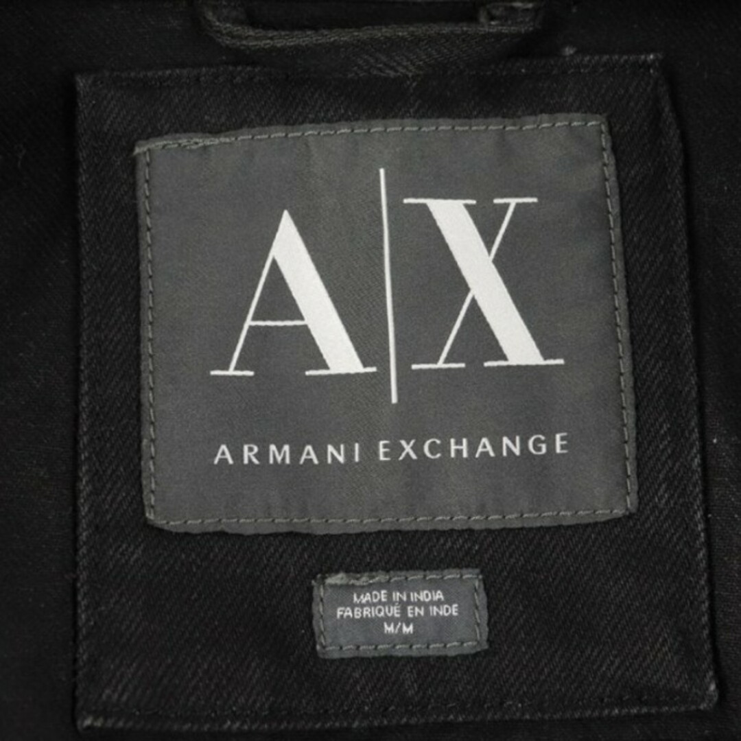 ARMANI EXCHANGE(アルマーニエクスチェンジ)の美品】新品価格8.6万 アルマーニ コーティング加工 コットンツイルWライダース メンズのジャケット/アウター(ライダースジャケット)の商品写真