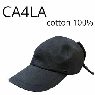 カシラ(CA4LA)のR939 CA4CA キャップ リボン ブラック コットン 100%(キャップ)
