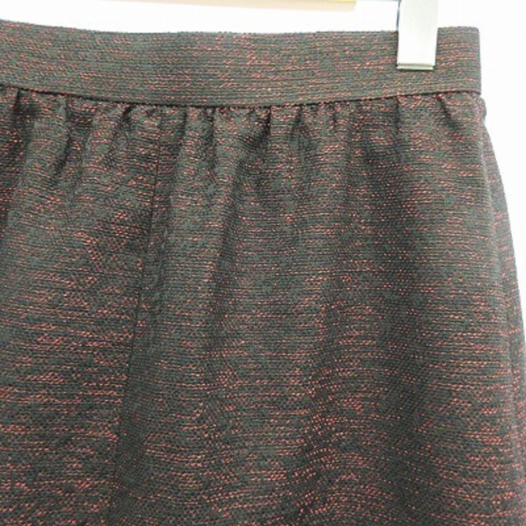 NATURAL BEAUTY(ナチュラルビューティー)のナチュラルビューティー ツイード 台形スカート 膝丈 黒 赤 38 レディースのスカート(ひざ丈スカート)の商品写真