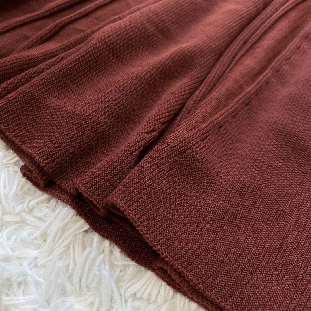 ATON(エイトン)の美品✨エイトン ロングスカート ウール ニット プリーツ ニットスカート レディースのスカート(ロングスカート)の商品写真