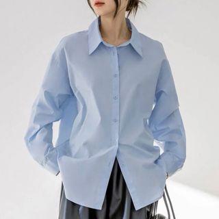 シーイン(SHEIN)のDazy-Less ボタンスルー ドロップショルダー シャツ(シャツ)