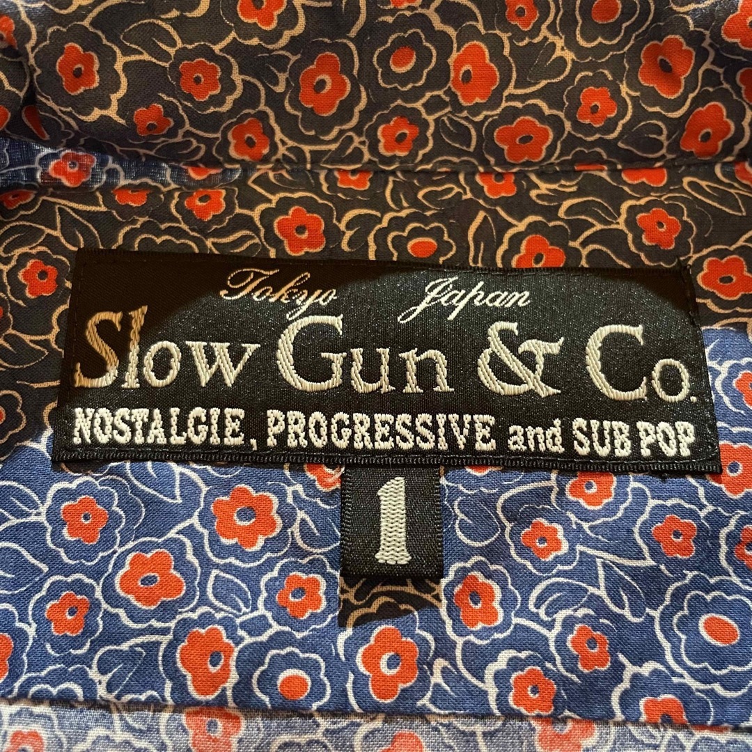 【SLOW GUN】スロウガン 薄手 花柄長袖シャツ サイズ1 ドレスシャツ 2