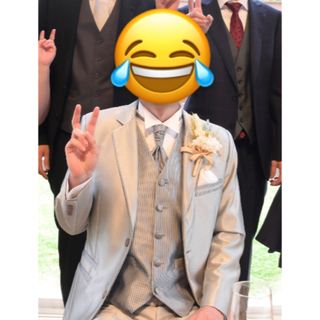 タキシード　シルバー　値下げ　結婚式(スーツジャケット)