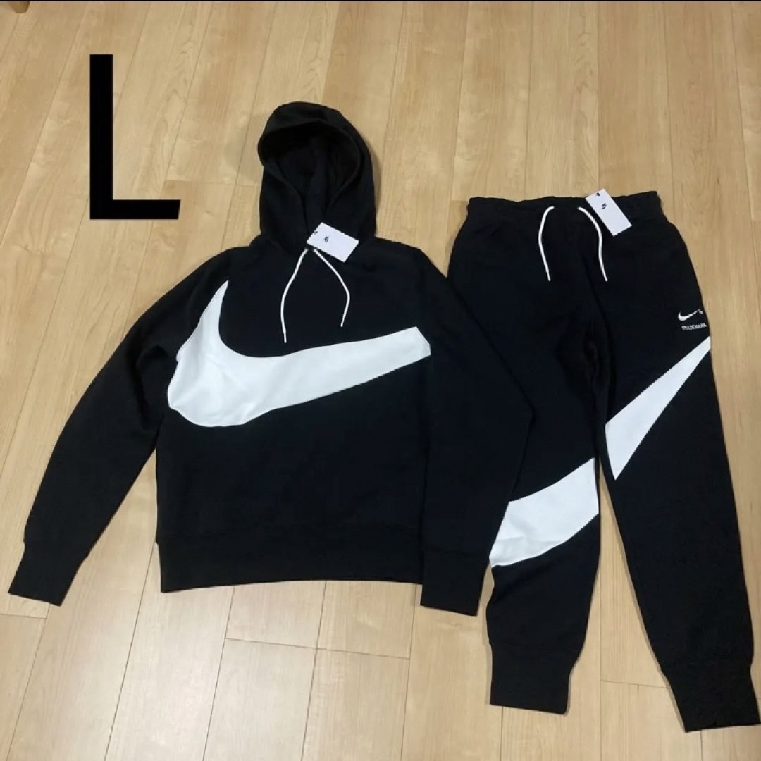 L 【新品】NIKE ビッグスウッシュ  セットアップ　テックフリース