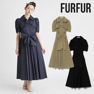 ファーファー(fur fur)のファーファー furfur 22AW トレンチ調ワンピース (ロングワンピース/マキシワンピース)