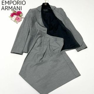 EMPORIO ARMANI スーツ セットアップ S グレー ベロア 総裏