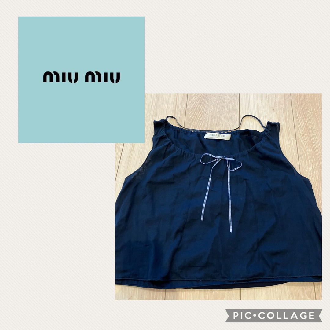 miumiu(ミュウミュウ)のmiumiu♡コットンノースリーブブラウス レディースのトップス(シャツ/ブラウス(半袖/袖なし))の商品写真