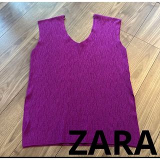 ザラ(ZARA)のZARA ザラ　ノースリーブ　カットソー　Vネック　Tシャツ(Tシャツ(半袖/袖なし))