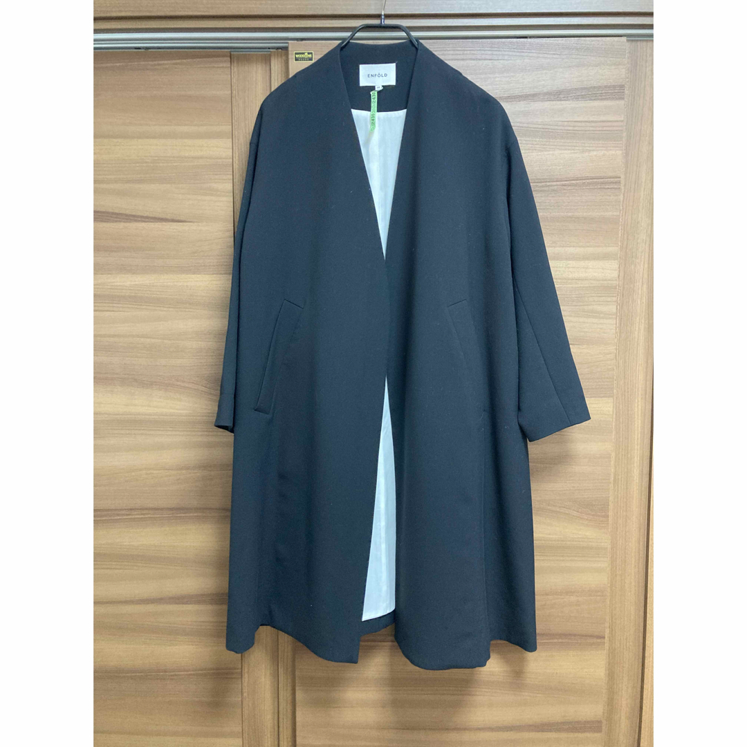 ENFOLD(エンフォルド)のエンフォルド　ロングコート　ブラック レディースのジャケット/アウター(ロングコート)の商品写真
