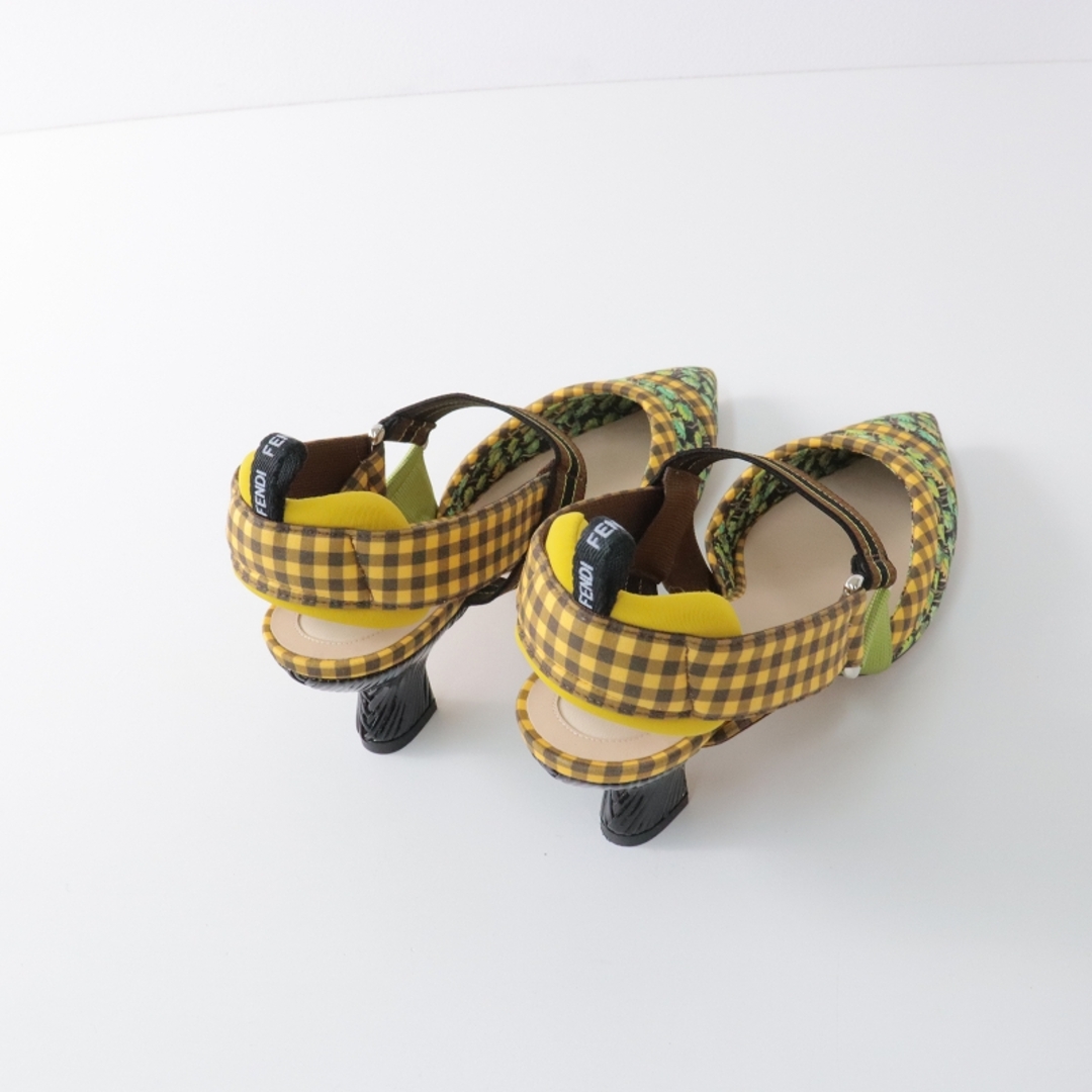FENDI - フェンディ FENDI コリブリ スリングバック チェックXフラワー