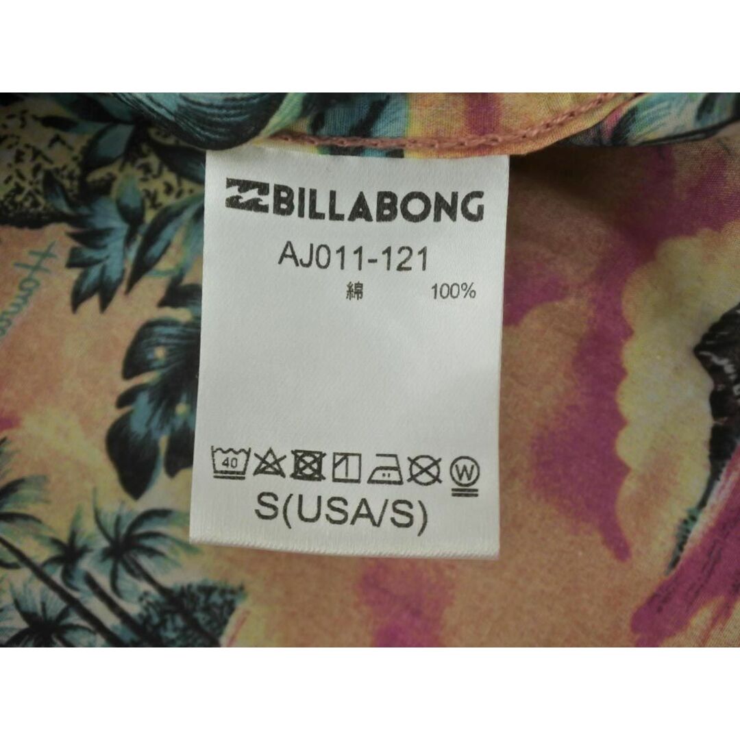 billabong(ビラボン)のBILLABONG ビラボン ハワイ トロピカル柄 半袖 シャツ sizeS/黄ｘピンクｘ青 ■◆ メンズ メンズのトップス(シャツ)の商品写真