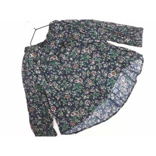 ロペピクニック(Rope' Picnic)のロペピクニック 花柄 オフショルダー ブラウス シャツ size36/紺 ■◇ レディース(シャツ/ブラウス(長袖/七分))