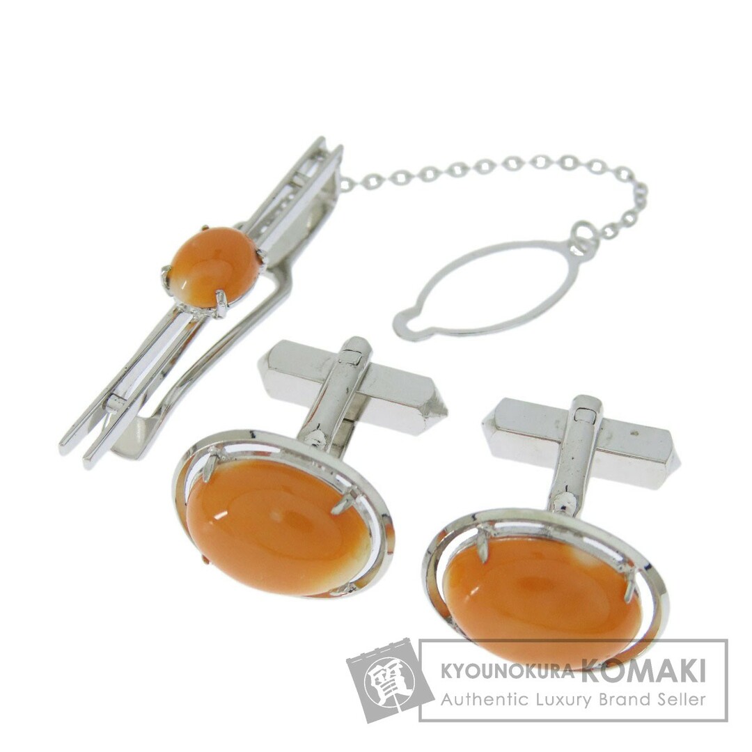 SELECT JEWELRY サンゴ 珊瑚 2点セット カフス 珊瑚 SV メンズ