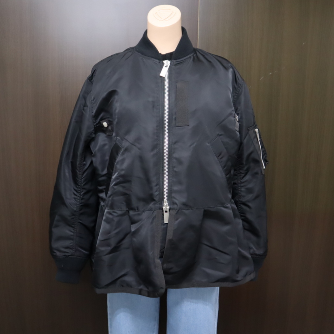 sacai】sacai ミックスブルゾン #3サイズ ブラック ウール×ナイロン 21
