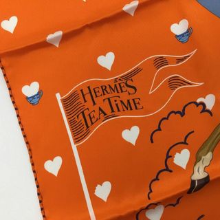 Hermes - エルメス ティータイム カレ70 TEATIME スカーフ オレンジ系