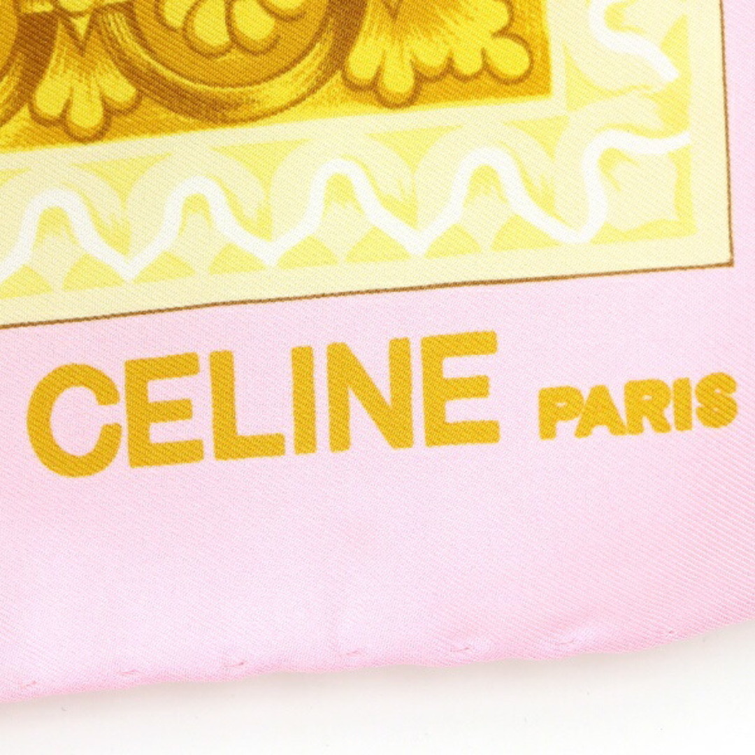 未使用品 セリーヌ スカーフ シルク100% ピンク イエロー ブルー レディース CELINE 【中古】