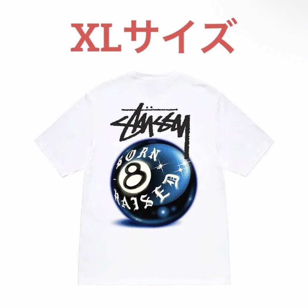 Stussy Born x Raised 8 Ball Tee white XL