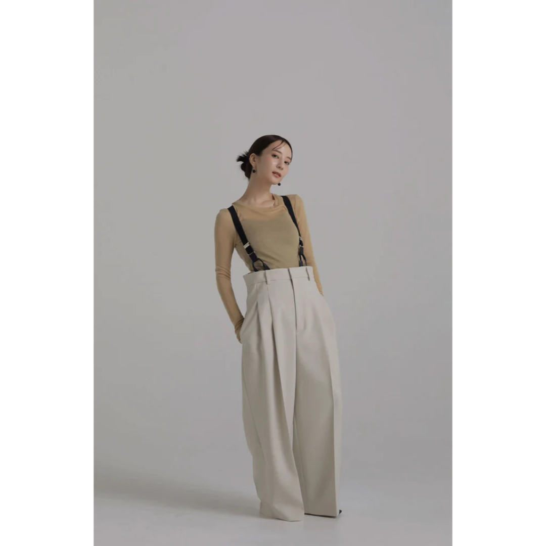 louren suspenders wide pants