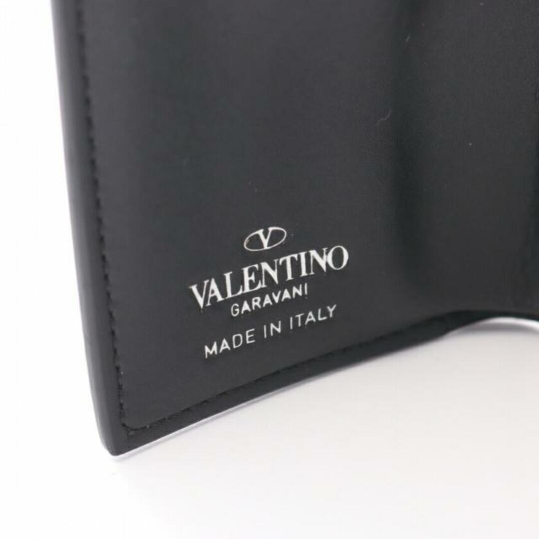 VLTNロゴ 三つ折り財布 コンパクトウォレット レザー ブラック ホワイト 3