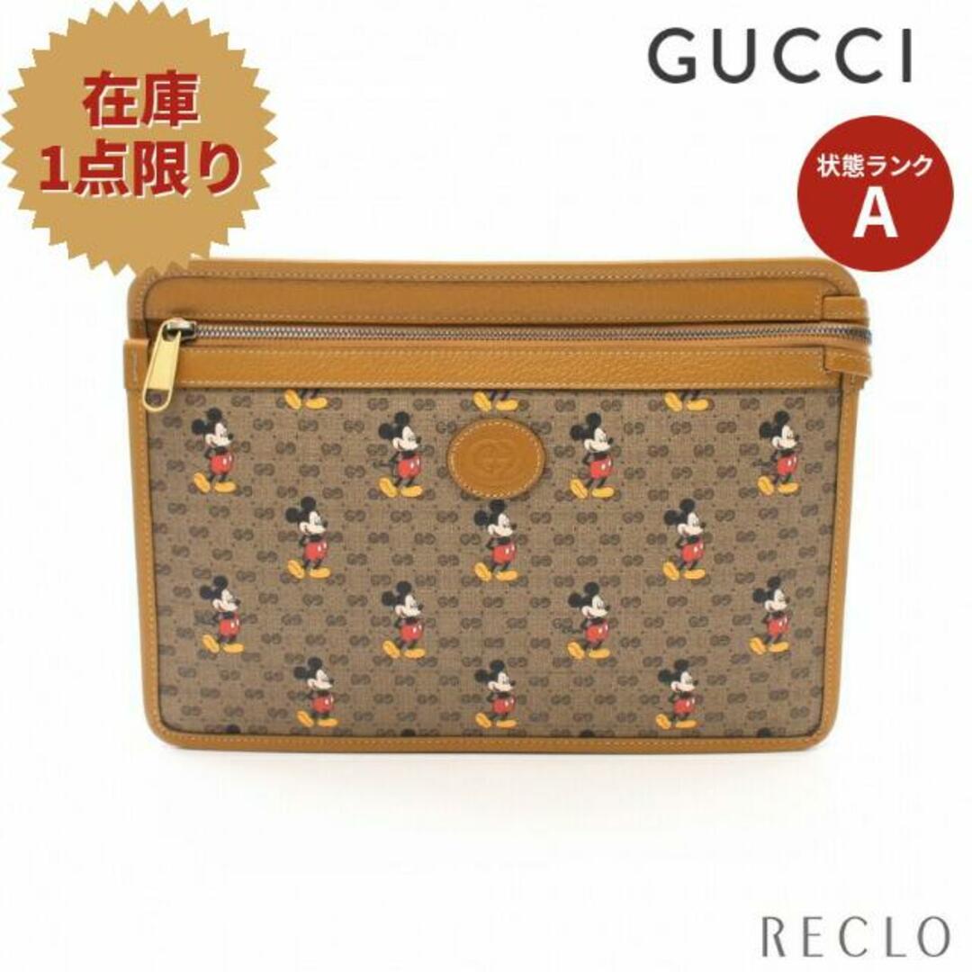 Gucci(グッチ)のGUCCI × Disney ミッキーマウス マイクロGG クラッチバッグ PVC レザー ベージュ イエローブラウン マルチカラー レディースのバッグ(クラッチバッグ)の商品写真