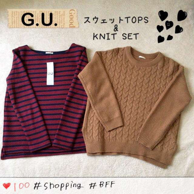 GU(ジーユー)のまりち様専用♥︎G.U.トップス②点まとめ売り レディースのトップス(トレーナー/スウェット)の商品写真