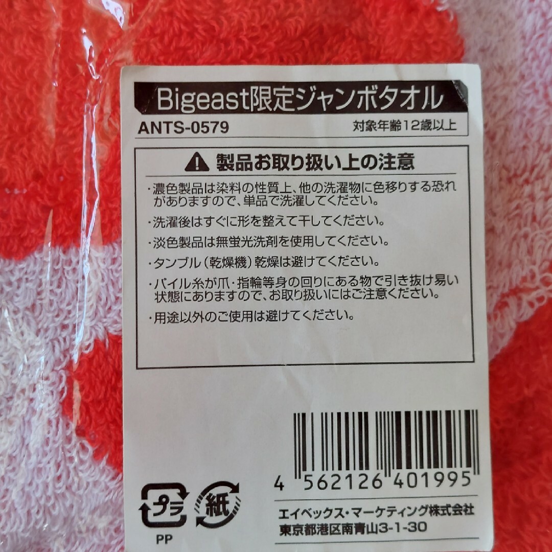 東方神起(トウホウシンキ)の東方神起　Bigeast ジャンボタオル エンタメ/ホビーのタレントグッズ(アイドルグッズ)の商品写真