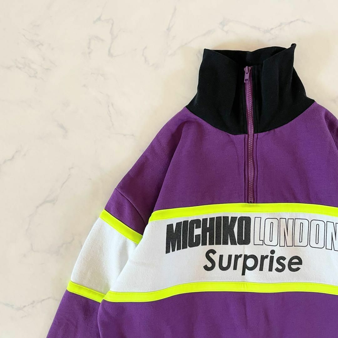 MICHIKO LONDON(ミチコロンドン)の【美品】Lサイズ MICHIKO LONDON Surprise ハーフジップ レディースのトップス(トレーナー/スウェット)の商品写真