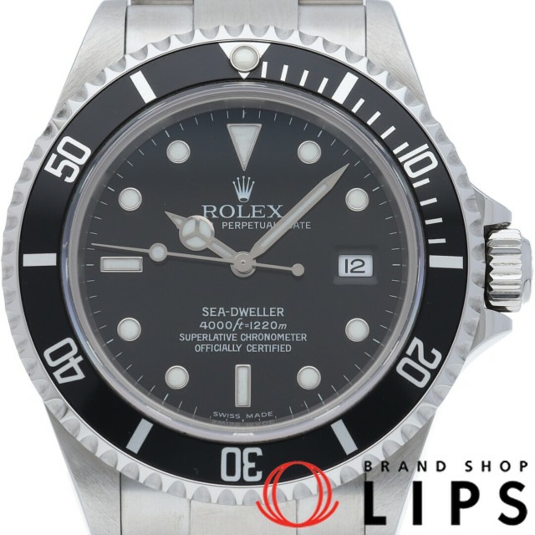 ロレックス シードゥエラー Sea-Dweller 16600(F) 保証書 替エクステンションコマ(L) SS メンズ時計 ブラック 仕上げ済 2004年 美品