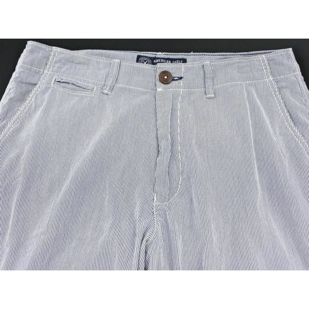 American Eagle(アメリカンイーグル)のAMERICAN EAGLE アメリカンイーグル ストライプ ハーフ パンツ size32/白ｘ青 ■◆ メンズ メンズのパンツ(ショートパンツ)の商品写真