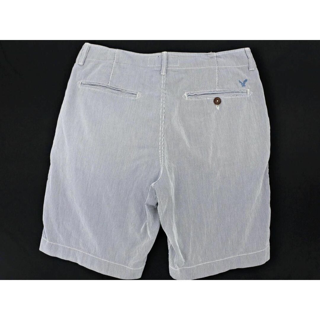 American Eagle(アメリカンイーグル)のAMERICAN EAGLE アメリカンイーグル ストライプ ハーフ パンツ size32/白ｘ青 ■◆ メンズ メンズのパンツ(ショートパンツ)の商品写真