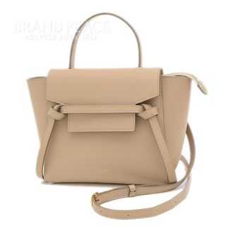 セリーヌ(celine)のセリーヌ ベルトバッグ ナノ 2Wayバッグ レザー ライトトープ ゴールド金具(ショルダーバッグ)