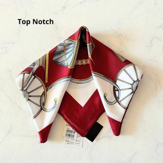 【新品】Top Notch シルクスカーフ 絹 チェーン 上品 レッド 赤(バンダナ/スカーフ)